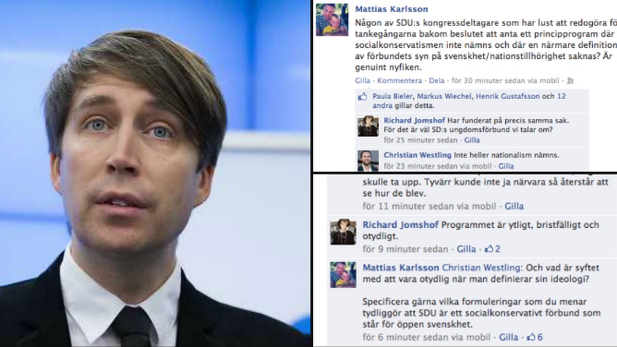 I helgen gick diskussionen varm på Mattias Karlssons Facebooksida.
